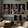 Moderno africano tribal preto pessoas arte cartazes e impressões mulher quadros em tela parede arte fotos para sala de estar decoração casa cuad307p