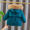 다운 코트 여자 가을과 겨울 겉옷 후드가 달린 봉제 한 두꺼운 파커 면적 파카 파카 아동 의류 Q715
