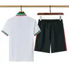 Conjunto de roupas esportivas masculinas de marca de designer de primavera e verão, terno de fitness, conjunto de duas peças de roupas esportivas de corrida, camiseta estampada shorts de manga curta