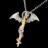 Ожерелья с подвесками, винтажное ожерелье в стиле панк для мужчин и женщин, светящаяся в темноте цепочка с мечом дракона, колье