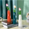 Vases Nordic Minimalist Style Solid Color Plastic Vase Flower Pot Decoration Family Desk Plant Wedding Dining Table