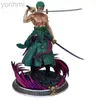 アクショントイフィギュア25 cmワンピースアニメフィギュアgk santoru roronoa zoro double head pvc animeアクションフィギュアコレクションモデル子供ギフトldd240312