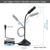 Microphones XIAOKOA jeu Microphone HD qualité sonore microphone USB pour enregistrement sur ordinateur avec lumière LED Microphone Portable pour pc