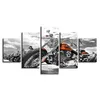 Toile photos affiche impressions modulaires Art mural 5 pièces moto noir et blanc peinture décor salon ou chambre sans cadre 2505