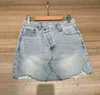 Women's Shorts denim skirt waisted diagonal buckle misaligned waist design denim short skirt ldd240312