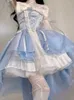 Casual Dresses Princess Birthday Party Dress Lolita Bow Flower Spets Mesh Fantastisk Fairy Elegant Long For Women Robe Formell tillfälle