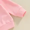 Ensembles de vêtements Mesalynch Enfant Filles Printemps Automne Vêtements Ensemble À Manches Longues Rose Col Rond Pull Pull Lettres Sweat-Shirt Élastique