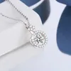 Real Jewelry Set 925 Sterling Silver Sparking Beating Heart Diamond Pendants Necklace Hoop Earrings For Women Gift 240311