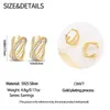 Stud Earrings Cool 925 Sterling Silver Interlocking K-gold Irregular For Women's Workplace Jewelry Accessories Friendship Gifts