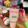 Mugs sell well 1 Same THE QUENCHER H2.0 Cosmo Pink Parade TUMBLER 40 OZ 4 HRS HOT 7 COLD 20 ICED cups 304 swig wine mugs Valentines Day Gift Flamingo water bottles lh L240312