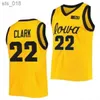 Fãs Tops Basquete Jerseys Personalizado Caitlin Clark Jersey Iowa Hawkeyes Mulheres College Kids Senhoras Preto Branco Amarelo Qualquer Nome Mensagem USH240312