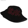 قبعات واسعة الحافة دلو القبعات AC DC Bell Rock Bucket Hat Usisex Fashion Australian Band Star Summer Fisherman Hat Q240312