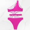 Women's Swimwear Charming Women Swimsuit Quick Drying Bikini Set Solid Color One Piece Swim Pool Clothes