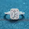 Smyoue Certified 21CT Radiant Cut Engagement Ring Colorless VVS Diamond Proposal Rings Sterling Silver Weddig Band 240228