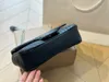 Bolsa de couro macio preto completo com correntes de luxo bolsa de ombro grande bolsa transversal e bolsa de mão bolsa crossbody