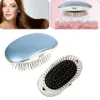 Portable Electric Ionic Hairbrush Takeout Mini Hair Brush Comb Massager Hairbrush Bristle Nylon Curly Detangle for Styling Tools 240229