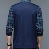 Primavera manga longa polo masculino camiseta turn-down colarinho solto sólido xadrez moda casual negócios botão topos 240309