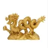 Kiwarm clássico 6 3 chinês geomancy ouro dragão estatueta estátua ornamentos para sorte e sucesso decoração casa craft188n