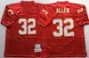 1994 Retro Futebol 58 Derrick Thomas Jersey 32 Marcus Allen 16 Len Dawson 19 Joe Montana 35º 75º aniversário costurado cor da equipe vermelho branco vintage para fãs de esporte