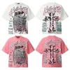 USA 24SS Cross Print Tee Men Men T Shirt Spring Summer Women Street Skateboard Discal Cotton Tshirt 0312