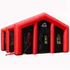 Wholesale 9mLx9mWx4.5mH (30x30x15ft) white/red Pub Tent Inflatable wedding marquee pop up giant outdoor event tunnel bar house with blower for exhibition none lights