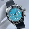 AA Mens assistir relógio de moissanite de alta qualidade Luz azul luxo máquinas automáticas relógio de diamante Diamante incrustado no meio da pulseira montre