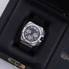 Klassisk minimalistisk AP -klocka Royal Oak 26420Ti Blue Disc Chronograph Men's Watch Titanium Metal Automatisk Swiss Luxury TimePiece Datum Display Komplett diameter 43mm