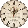 Большие винтажные деревянные настенные часы с цветком, кухонные антикварные потертые шик Retro259F