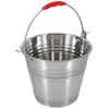 Stainless Steel Bucket Thickened Galvanized Vase Milk Multipurpose Home Metal Water Holder Handle Garbage Can 240307