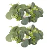 Decorative Flowers 2Pcs Hanging Green Leaf Wreath For Front Door Delicate Plastic