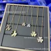 V kolye v Gold Lucky Clover Çiçeği Tam Elmas Kolye, 18K altın mini Petal Kolye ile Kaplamalı Büyük Orta ve Küçük Klavikül Zinciri