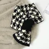 Scarves Plaid Cashmere Knitted Scarf For Women Winter Warm Long Skinny Neckerchief Crossed Leopard D614