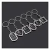 Keychains Lanyards P O Frame Keychain Round Heart Oval Rhombus Shape Metal Alloy Key Chain Keyring Car Couples Gift Drop Delivery Dhxfh