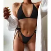 Kadın Mayo Seksi Mikro Bikini 2024 Bandaj Dantel Yukarı Kadın Mayo Kadın Yular Bikini Seti Plaj Giyim Brezilya Mayo Takım