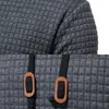 Hoodies masculinos 2024 eur tamanho casual pulôver jacquard suéter S-2XL xadrez acolchoado tecido de algodão capuz bolso frontal