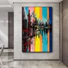 Abstract olieverfschilderij op canvas gebouw posters canvas schilderij kunst aan de muur voor woonkamer modern interieur landschap foto's286O