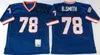 Retro voetbal vintage 34 Thurman Thomas Jerseys 78 Bruce Smith 83 Ander Reed 32 OJ Simpson 12 Jim Kelly 35e verjaardag 75e 1960 1994 XXV Borduursel Ademend