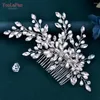 Saç Klipler Youlapan El Yapımı Kadın Tarak Gelin Taşları Düğün Aksesuarları Gelin Headpiece Beads Nedime Klibi Parti HP527