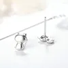 Boucles d'oreilles à tige en argent Sterling 925, chaton mignon brossé givré pour femmes, mode coréenne