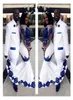 Nouveau satin blanc dentelle bleu royal Aso Ebi robes de bal africaines manches longues illusion appliquées sirène robes de soirée formelles8202248