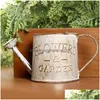 Watering Equipments Vintage Letters Engraved Garden Bonsai Plant Flower Iron Can Pot Kettle Tool Decor265K Drop Delivery Home Patio Dhtpz