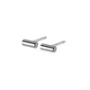 أقراط مسمار WTLTC 925 Sterling Sliver Small Bar للنساء الحد الأدنى