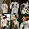 Saint Michael Cho Cartoon Character Print Kortärmad Vintage Ejressed Loose Round Neck Pullover T-shirt HHLB