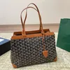 Fashion Gift Women's Bag Luxury Designer Classic Vintage Full Y Printed Leather Handle Canvas Lined Tote Bag Shoulder Handbag No Box