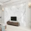 Personnalisé n'importe quelle taille 3D papier peint mural moderne minimaliste Jazz blanc marbre décor à la maison TV fond décoration murale peinture papier peint3227