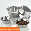 سعة كبيرة وعاء الكلب 304 الفولاذ المقاوم للصدأ التغذية التغذية القط والطعام شرب المعادن دائمة 220118210L