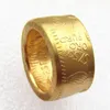 1943 Mexico Gold 50 Peso Coin Gold Plated Coin Ring Handmade i storlekar 9-16305G