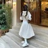 Casual Dresses Hooded Long Sleeve Midi Women Solid Color Huge Hem Lace-up Flattering Waist Spring Autumn Gentle Elegant Cozy Trendy