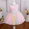 Robes de fille Bébé filles robes baptême vêtements d'été baptême fête robe de mariée enfant en bas âge filles robe Infantil 1 an princesse vêtements L240313