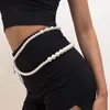 Belts Sexy Double Layers Chain For Lady Fashion Imitation Pearl Metal Waistbands Women Short Pant Dress Decorative Straps